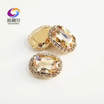Zlaté dno Obdélník tvar titulu top kvalita skla crystal spony,šít na kamínky pro diy šperky příslušenství SWCBG05