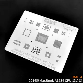 Amaoe MAC:4 BGA Reballing Šablony pro 2016 MacBook A1534 Cpu Integrovaný SR2ZY/CS/EM CPU Řady WI-fi AUDIO POWER Chip