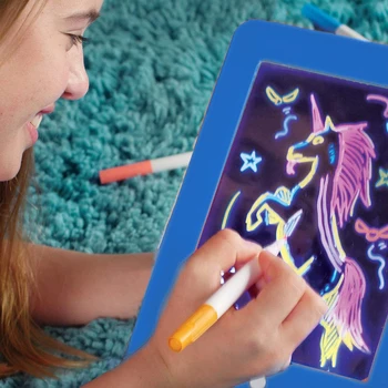 3D Magic Light Up Kreslení Pad dětský Vývoj Mozku, Hračky, Puzzle, Výkres Desky Dárek Pro Děti Vánoční Dárek