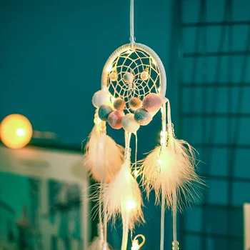 Nový plyšový míč noční světlo lapač snů měkké sestra místnosti roztomilý styl dekorace vzduchu, osvětlení, závěsné dekorace dárek k narozeninám