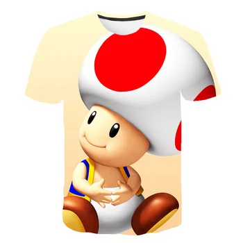 Klasický Kreslený Mario 3D T-shirt Nové Harajuku styl Klasické Hře Mario Bros děti oblečení Mario Chlapci Oblečení Street T-shirt