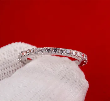 Vysoce kvalitní 0.72 Carat SONA Syntetického kamene Snubní Prsten Pro ženu, stering stříbrný prsten, zásnubní prsten