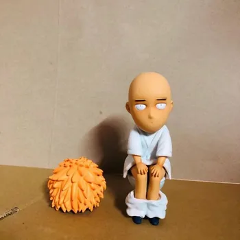 Anime One Punch Man Toaleta Saitama posedu Saitama Učitel Plešatý PVC Akční Obrázek Sběratelskou Model Hračka Figurka 15cm