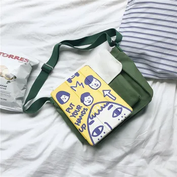 2019 Módní Plátno Ženy Kabelka Japonský Styl Dámy Single Taška přes Rameno Totes Messenger Tašky Ženy Bucket Bag Jednoduchý styl