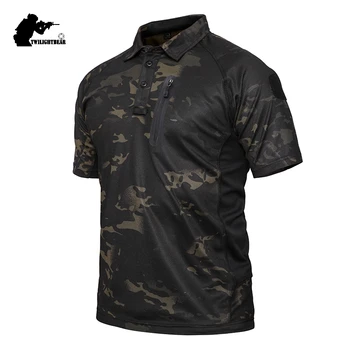 Letní Pánské Taktické Tričko Mužské rychleschnoucí Krátký Rukáv Kamufláž Swat Combat T Shirt Muži Vojenský Výcvik Tričko BYPLY25