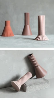 Cement váza silikonové formy květináč váza formy obývací pokoj dekorace geometrie line design z betonu řemesla silikonové formy