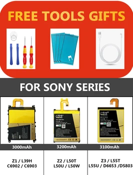 LEHEHE Baterie Pro Sony Xperia Z2 L50 L50W L50U L50T D6502 D6503 LIS1543ERPC 3200mAh Náhradní Baterie Zdarma Nástroje, Dárky