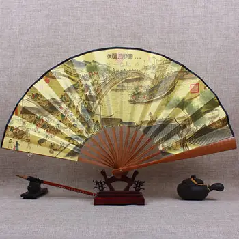 10 palcový Čínské ruční ventilátor vysoce kvalitní bambusové dřevo tisk abanico Svatební skládací ventilátor Skládací ventilátor doručení zdarma