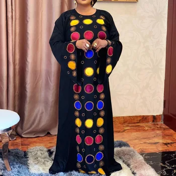 Plus Velikosti 3XL Africké Módní Dlouhé Šaty Ženy Lištování Dubaj Abaya 2020 Muslimské Maxi Šaty Podzim Elegantní Černé Strany, Župan