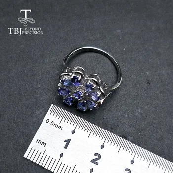 TBJ, skutečné modré tanzanite drahokam Prsten 925 sterling silver jemné šperky pro ženy, manželka, matka den dárek