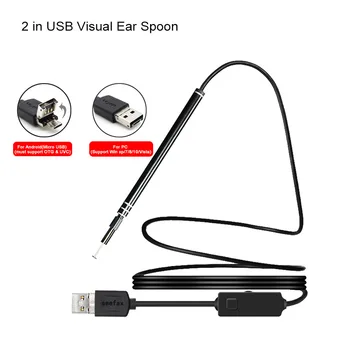 Lékařské USB Čištění Uší Nástroj, HD Vizuální Earwax Lžíce Earpick s Mini Kamera Pero, Ucho Péče In-ear Čištění Endoskopu