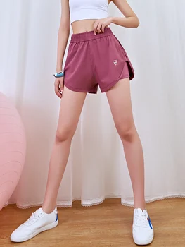 Sportovní šortky žena quick-sušení vysokým pasem nosit kraťasy volné ležérní anti-shine fitness jóga šortky
