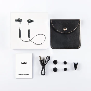 L33 Bezdrátová Sluchátka Bluetooth Sluchátka 5.0 Magnetický Spínač Sportovní In-ear Sluchátka headset s Mikrofonem pro všechny telefony