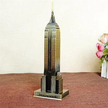 18 cm/22 cm Bronz Zlato Empire State Building Model Sochy Pokovování Suvenýry Office Ozdoby Dárek, New York, Architektura
