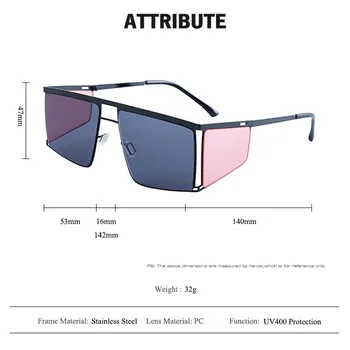 SHAUNA Ultra Lehký Rám z Nerezové Oceli Punk sluneční Brýle Double Lens Módní Náměstí Odstíny UV400