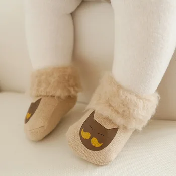 2019 Zimní Sametové Zahušťování Novorozené Dítě Ponožky Batole Dítě Dívky Chlapci froté ponožky Teplé Dětské Ponožky Chmýří Cartoon Ponožky