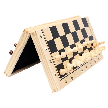3 V 1 Kvalitní Dřevěná Skládací Magnetické Šachy Masivního Dřeva Šachovnice Magnetické Kusy Zábava Deskové Hry, Děti Dárky