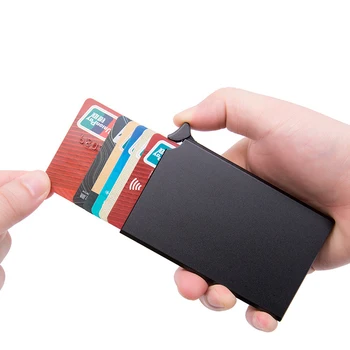 RFID Blokování Muži Držitel Kreditní Karty Proti krádeži Držitele Karty Muži Peněženky Nové Automatické Karty Případě Hliníku Kovové Kabelku