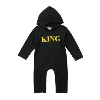 Novorozené Děti, Dítě, Chlapec, Král Kojenecké Dopis Romper Bavlněné Oblečení Oblečení Kombinéza Velikost 0-24M