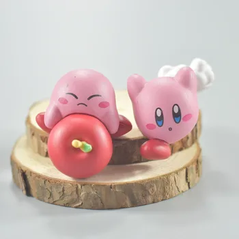 6ks/sada Anime Karikatura Roztomilý Kirby PVC Figurky Pokemon Model Miniatury Ložnice Dekorace Řemesla Kirby 's Dream Land Děti Dárek