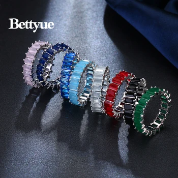 Bettyue Značky Módní Kouzlo Luxusní Prsteny AAA Multicolor Geometrie Zirkony Šperky, Prsteny Pro Ženy, Svatební Party Dárek Kroužky