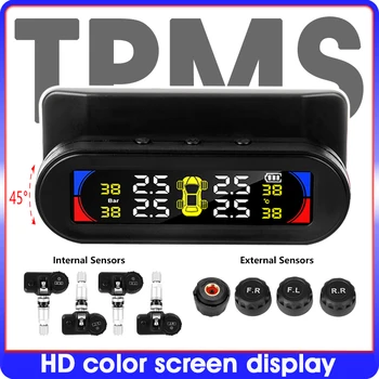 TPMS barva velké obrazovce bezdrátové tlaku v pneumatikách teplotní alarm monitorovací systém solární nabíjení IP67 vodotěsné tpms senzory