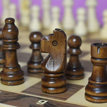 Hot Top Kvalitní Dřevěné Skládací Magnetické Šachy Masivního Dřeva Šachovnice Magnetické Kusy Zábava Deskové Hry, Děti Dárky