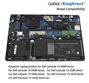 Kingsener GJKNX Laptop Baterie Pro Dell Latitude E5480 5580 5490 5590 Pro DELL Precision M3520 M3530 GD1JP 7,6 V 68WH