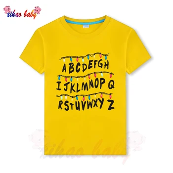 Děti T-shirt Cizí Věci T Tričko Letní Oblečení Krátký Rukáv Bavlněné Topy Trička Módní Dopis Tištěné Multi-barevné tričko