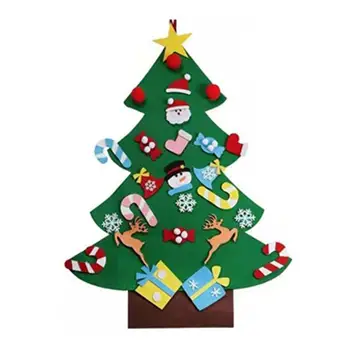 DIY Cítil Vánoční Strom dětských Ručně vyráběné Puzzle, Cítil Hračky 2021 Nový Rok Dárky Zeď, Dveře Visí Vánoční Ozdoby