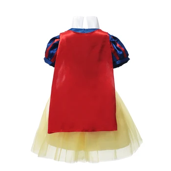 Dívky Snow White Princezna Šaty Děti Halloween Party Cosplay Kostým Paruka Lucerna Rukáv Šaty s Pláštěm Nóbl Oblečení