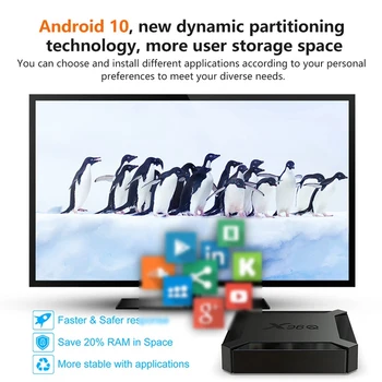 X96Q Smart TV Box Android 10.0 Allwinner H313 Quad Core 1GB 8GB Podpora 4K Set-Top Box, Přehrávač Médií