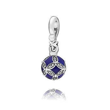 Speciální nabídka Zimní Nové 925 Sterling Silver Korálky Modré Obloze Šumivé Hvězda Půvaby fit Originál Pandora Náramek Ženy DIY