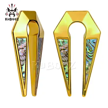 Kubooz piercing hot prodej gold shell ušní klip z nerezové oceli ucha piercing měřidel expander tělo šperky dvojice prodej