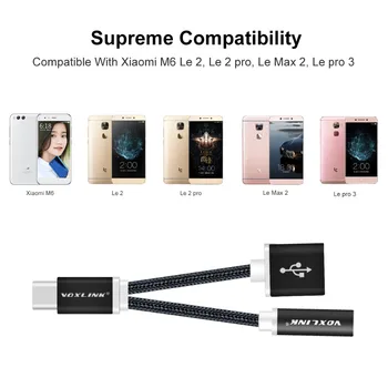 VOXLINK USB-C Kabel USB Typ C na 3,5 mm Audio Jack pro Sluchátka Kabel Nabíjecí Adaptér Pro Letv 2/Xiaomi Mi6/Huawei Mate 10 Pro