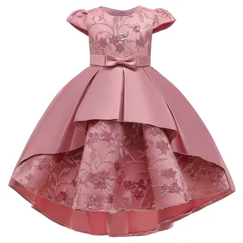 LZH Děti Party Šaty Pro Dívky 2021 Nové Vyšívané Šaty Krátký Rukáv Bowknot Princezna Šaty Dívka Narozeniny Večerní Šaty