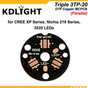 KDLITKER Triple 3TP-20 DTP Mědi MCPCB pro Cree XP Série / Nichia 219 Série / 3535 Led - Paralelní nebo Individuální ( 5 ks )