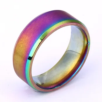 Prsten Evropské a Americké titanové ocelové šperky jednoduché, široký-stál před matný kartáčovaný květina dobrý měsíc prsten, high-end dárkové krabičce