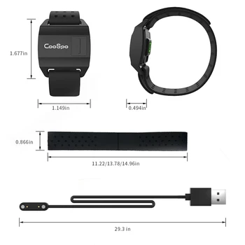 CooSpo Senzor Pro Garmin, Wahoo Bike Computer Srdečního tepu Armband Fitness Venkovní Cyklistika Běh Bluetooth 4.0, ANT+