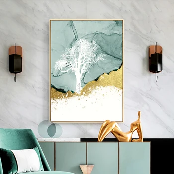 Abstraktní Matný Zlatý Jelení Hora Mramorová Plátně Obraz Moderní Obraz Wall Art Plakát Obývacím Pokoji Nad Pohovkou Dekor