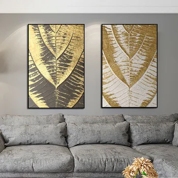 Abstraktní Zlatý List stromu Textury Wall Art Malířské Plátno Vytisknout Plakát, Obraz, Moderní Módní Domácí Obývací Pokoj Dekorace