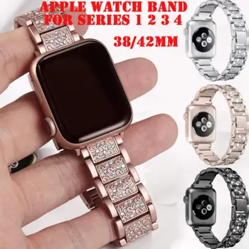 Bling Krystaly Hodinky, Pásek Glitter Band pro Apple Watch Série 4 3 2 1 38mm 42mm Párty, Dovolenou DIY Dekorace