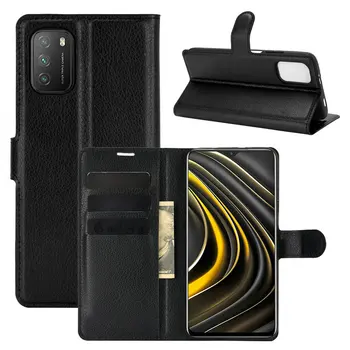 Pro Xiaomi Poco M3 Peněženka Telefon Pouzdro Flip Kožené Kryt Capa Fundas Etui