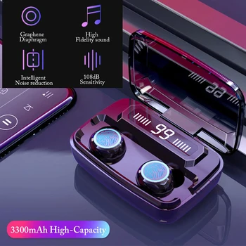 F9-5C TWS Bluetooth sluchátka mini Bezdrátová Sluchátka Vodotěsný 9D Stereo sport Touch Headset LED Displej S mikrofonem Mic