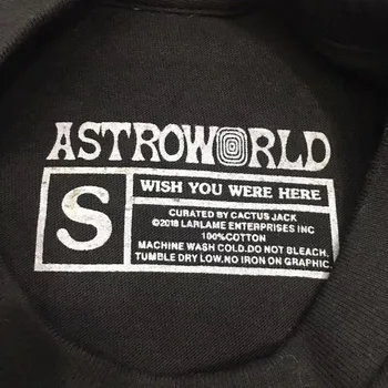Travis Scott Tee Astroworld tričko Wen 1:1 Vysoce Kvalitní trička Socha Svobody Top Tees Travis Scott T-shirt
