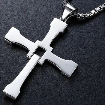 Rychle a Zběsile Kříž Náhrdelník Dominic Toretto Kříž Drahokamu Přívěsek Náhrdelník z Nerezové Oceli Náhrdelník pro Muže