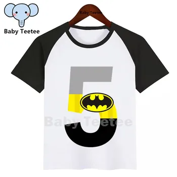 Děti Batman 0-8 Narozeniny Číslo Název T Shirt Dívky, Chlapci Superman Krátký Rukáv T-shirt Tričko Děti Strana Top Tees