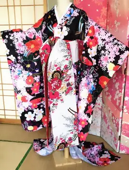 Japonské Kimono Na Zakázku Švestka Květ Kostým Krásná Žena Šaty Jaro-Léto Výkon Kimono Žena Střílet Oblečení