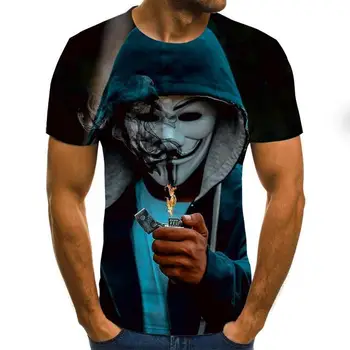 2020 hot-prodej Klaun 3D Tištěné T Košile Muži Joker Face Mužské tričko 3d Clown Krátký Rukáv Vtipné Trička Topy & Trička XXS-6XL