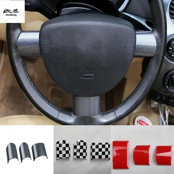 Doprava zdarma 3ks/lot Auto samolepky ABS materiálu volant dekorace kryt pro 2003-2012 Volkswagen VW Brouk